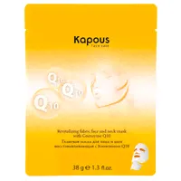 Тканевая маска для лица и шеи восстанавливающая с Коэнзимом Q10, 38 г Kapous Professional